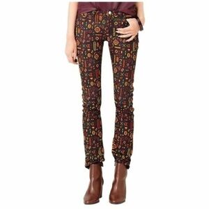 UEC Kate Spade Saturday Geometric Print Skinny Jean dark purple multicolor Sz 28